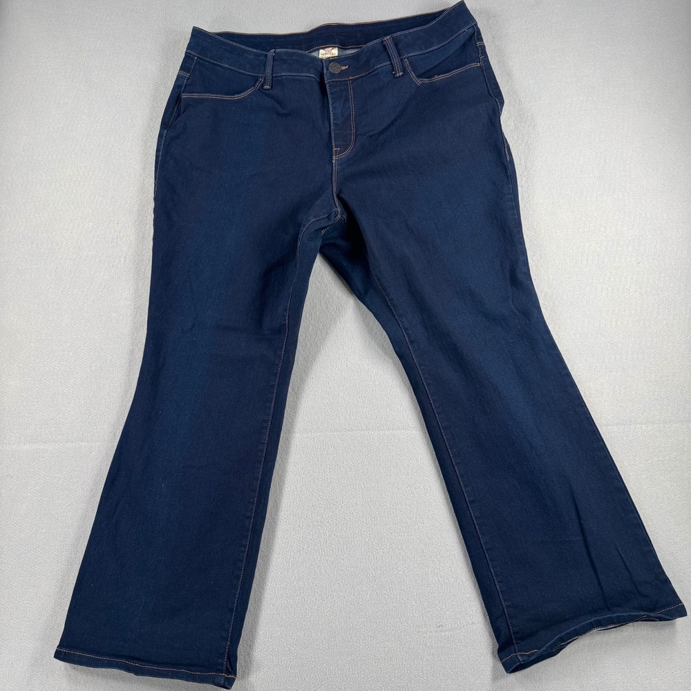 Faded Glory Womens 20WP Dark Wash Bootcut Denim Jeans Blue Stretch Indigo